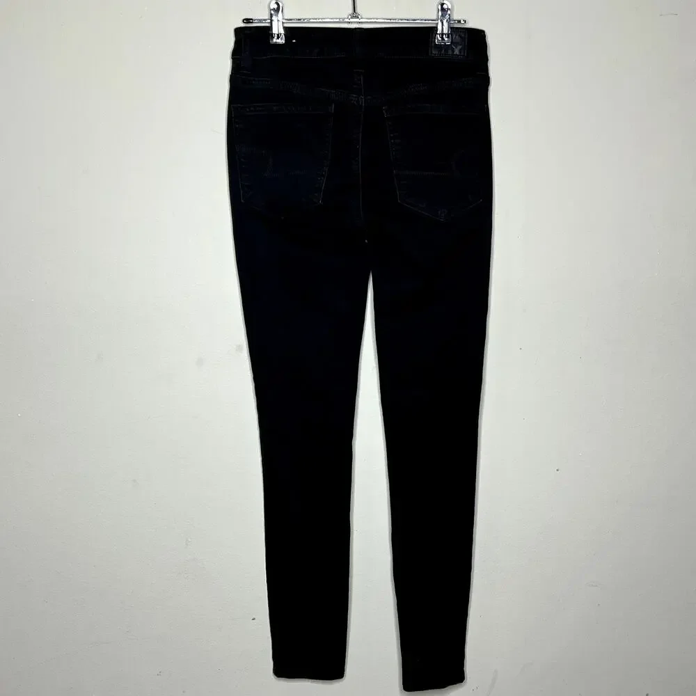 American Eagle Black Distressed Stretch Hi-Rise Jegging Women's Size‎ 2